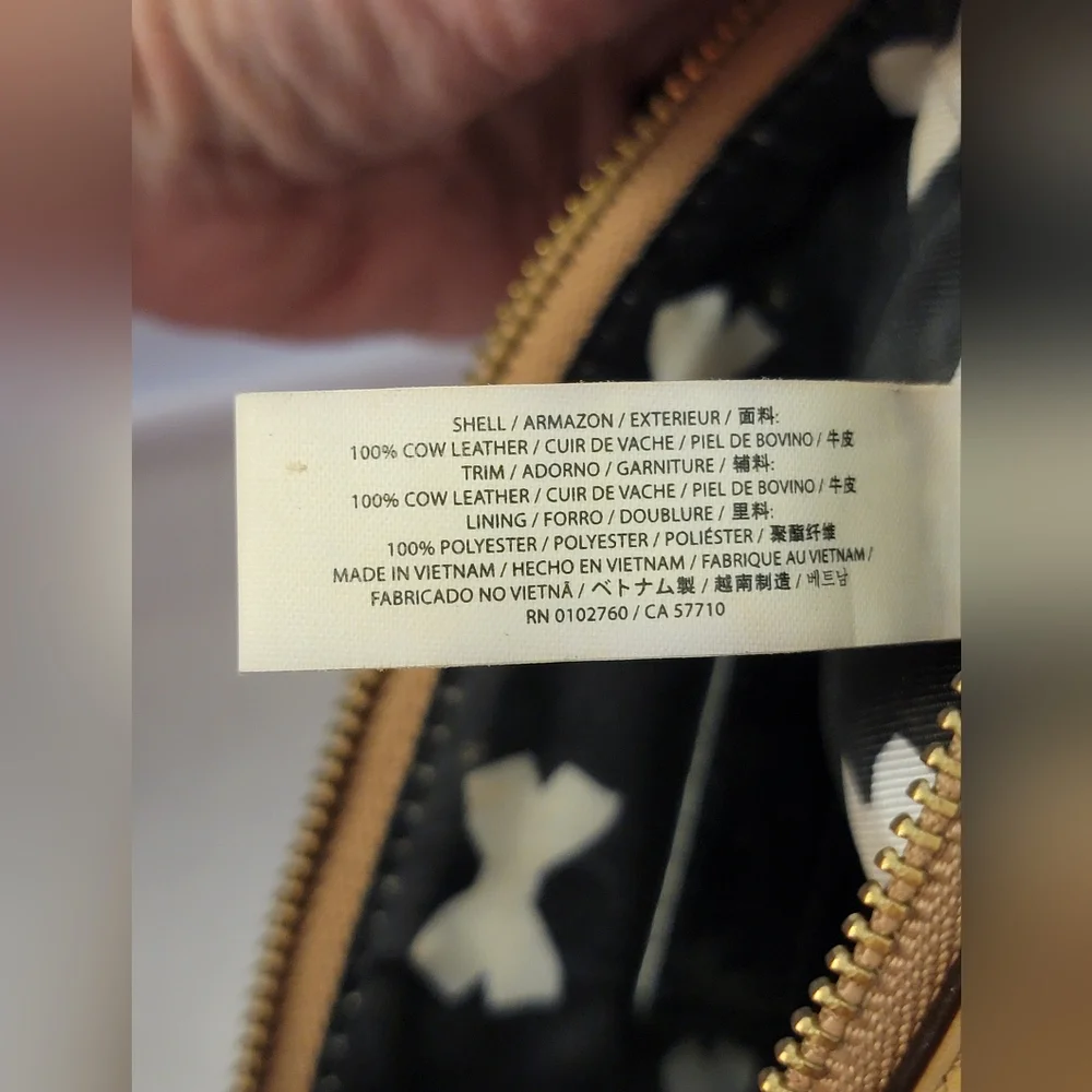 Kate Spade Cow Leather Tan and Black Wristlet